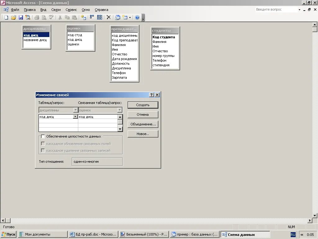 Каскадное обновление связанных полей access. Таблица дисциплины в access. Каскадное удаление access. Практическая работа система управления базами данных Microsoft access. Обновления access