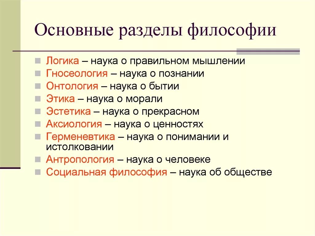 Какие есть направления в философии. Основные разделы философии. Назовите основные разделы философии.. Перечислите основные разделы философии. Раскройте содержание основных разделов философии.