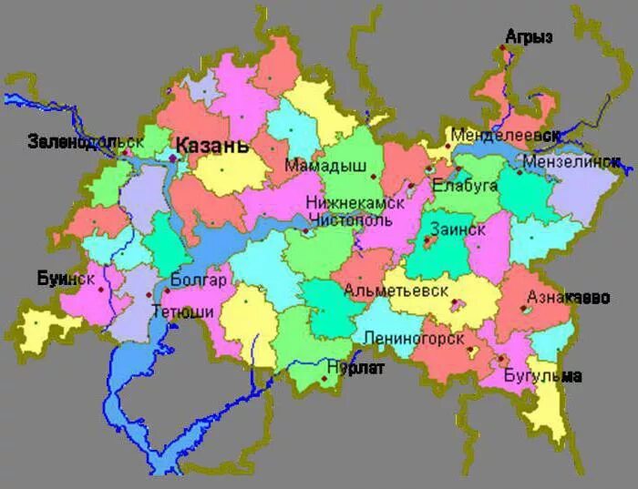 Елабуга где находится какая область россии. Карта Татарстана с районами. Карта населения Татарстана. Города Татарстана список. Столица Татарстана на карте.