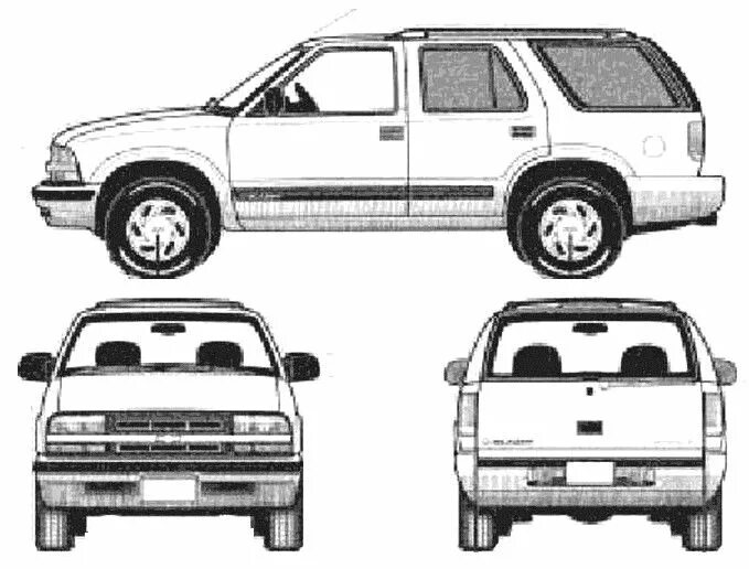 Chevrolet trailblazer размеры. Chevrolet blazer 1997 габариты. chevrolet blazer 1993 чертеж. чертеж chevrolet blazer 1994. габариты шевроле блейзер 1997.