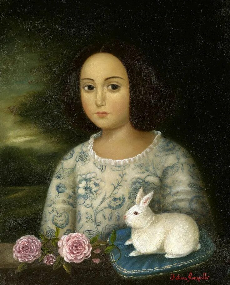 Крошка худ. Fatima Ronquillo картины. Алиса животные в портретах.