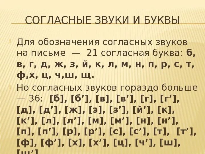 Сколько букв в алфавите обозначающих гласные звуки. Согласные буквы и звуки. буквы согласных звуков. согласные звуки и буквы для их обозначения. согласные и согласные буквы.