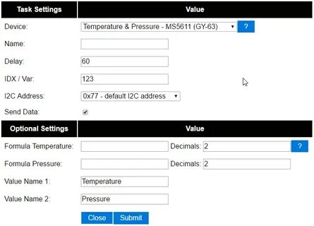 Setup value