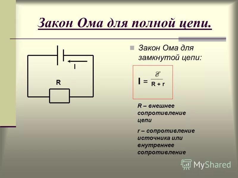 R i формула чего. Формула для нахождения сопротивления участка цепи. закон ома для участка цепи, для замкнутой цепи формулы. сопротивление внешнего участка цепи формула. закон ома для полной цепи формула.