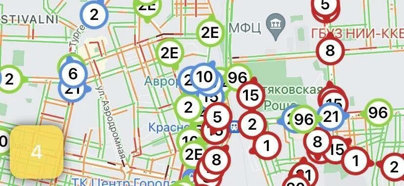 Транспорт Краснодара на карте. Карта в стоп листе в транспорте Краснодар.
