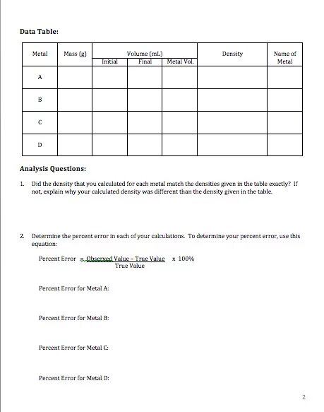 Density Worksheets Middle School. The Volume and Mass densities of fuels. Volume table