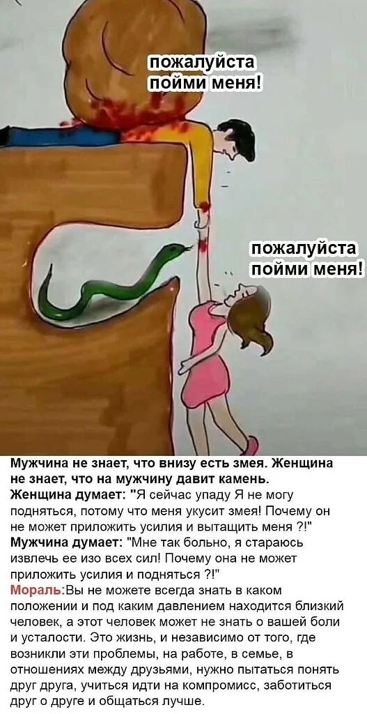 Муж змея жена. Мужчина камень женщина змея. Картинка мужчина не знает что внизу есть змея. Мужчина не знает что внизу есть змея женщина не знает что. Женщина не знает что на мужчину давит камень мужчина внизу есть змея.