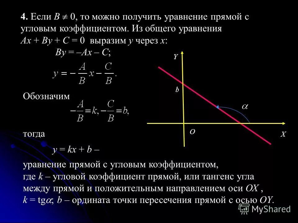 Найдите ординату точки пересечения отрезков. Как определить уравнение прямой линии. Прямая на плоскости уравнение прямой. Уравнение прямой через точку и угловой коэффициент. Прямая на плоскости основные уравнения.