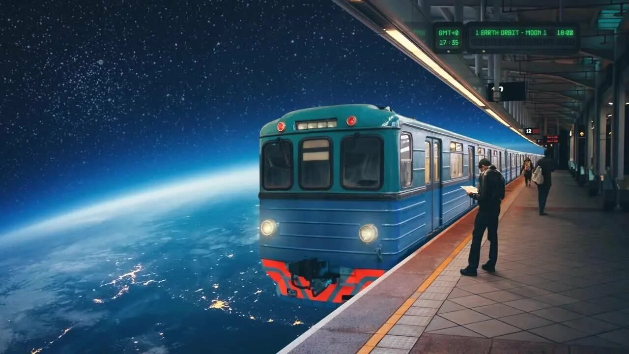 Метро улети. Космический поезд. летающий поезд. поезд метро. поезд метро арт.