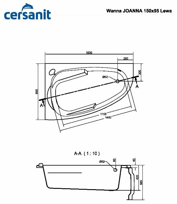 Ванна cersanit отзывы. Ванна акриловая 170x70. Акриловая ванна cersanit 63352. Cersanit joanna 160x95. Акриловая ванна церсанит.