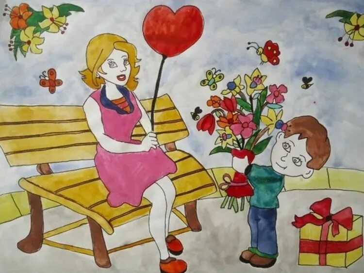 Рисовать маме подарок. Рисунок мамочка любимая моя в садик. Рисунок мамы. Самый красивый рисунок для мамы. Рисуем маму в детском саду.