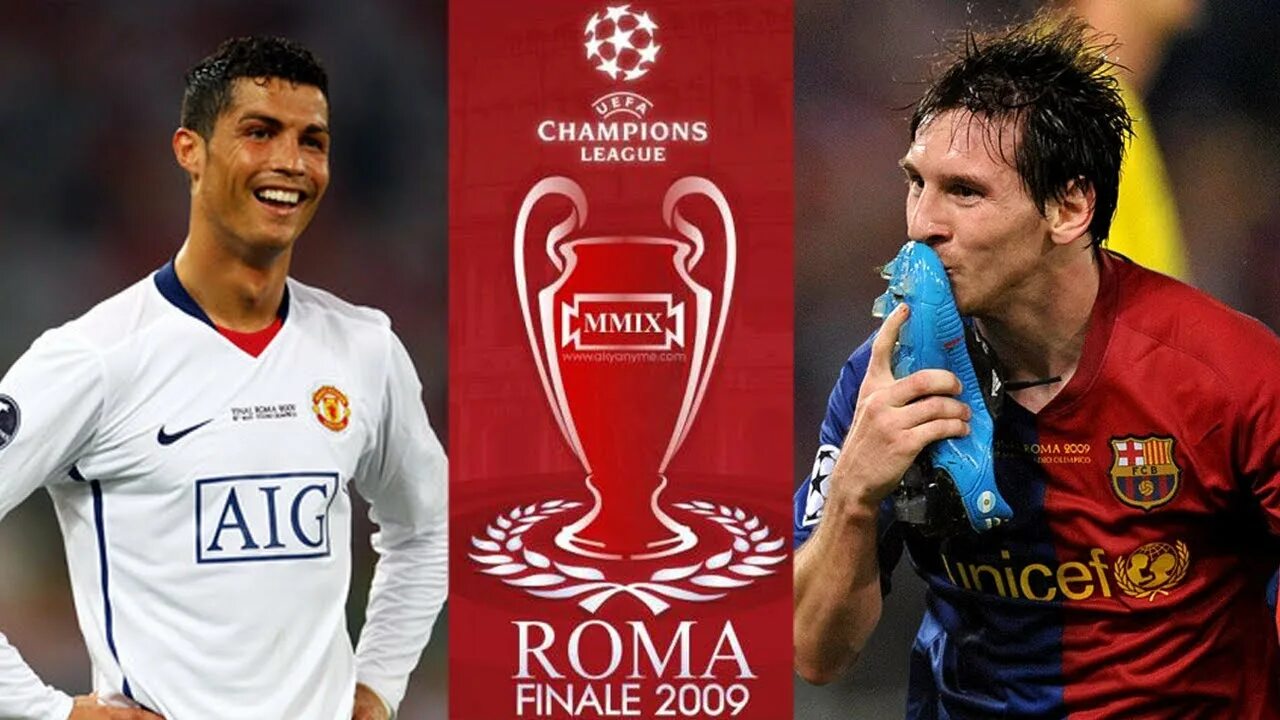 Final rom. Барселона Манчестер Юнайтед 2009. Messi Guardiola Champions League 2009. UEFA Champions League sponsors Final ROMA 2009.