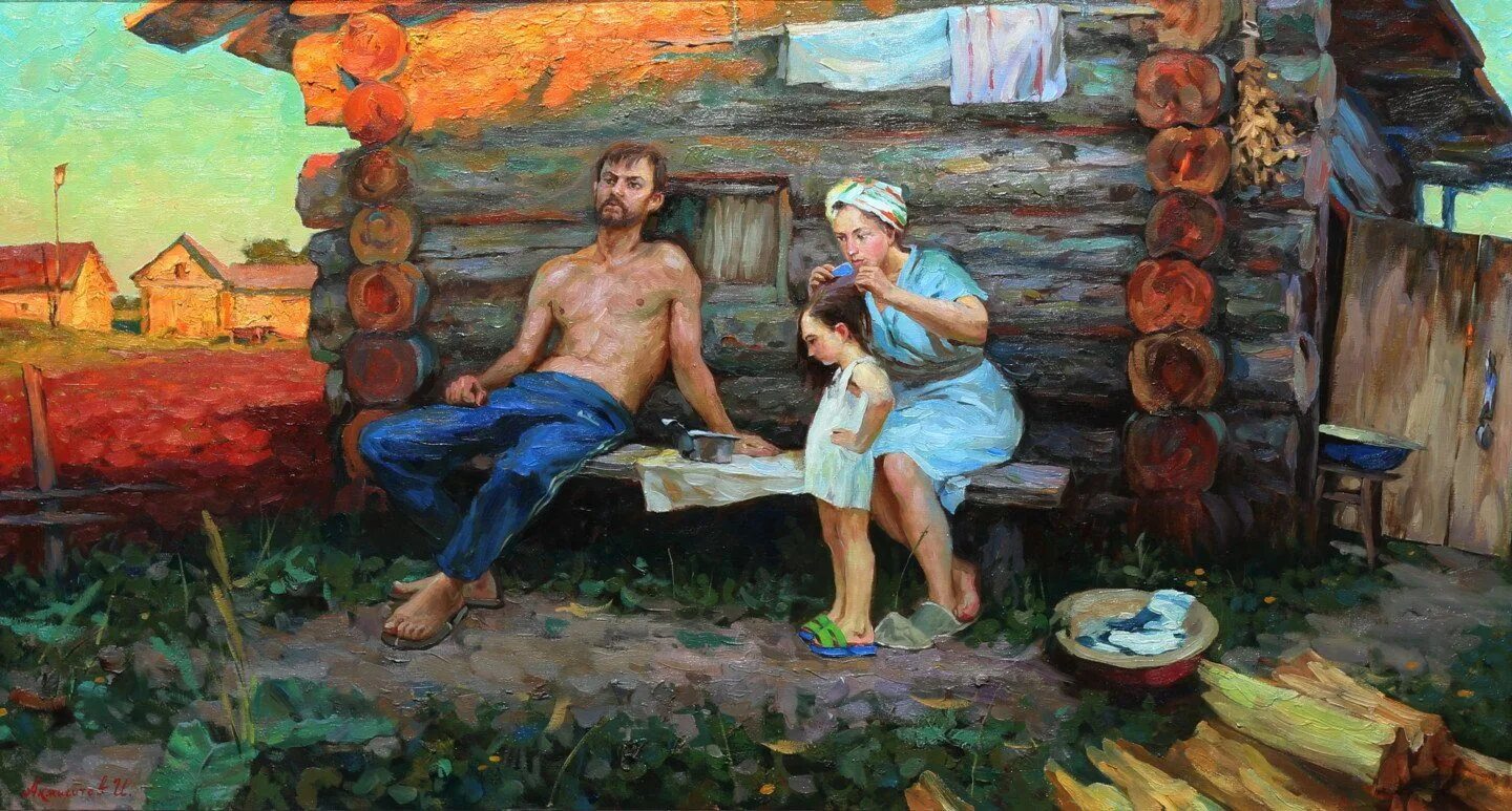 Жена сауна история. Ильдар Акжигитов художник.