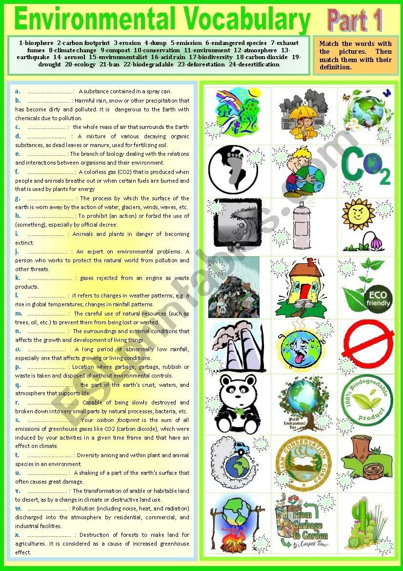 Ecological problems задания. Environment problems Worksheets. Environmental problems Worksheets Vocabulary. Envoronmental Vocabulaty Part 1 ответ. Ecology vocabulary