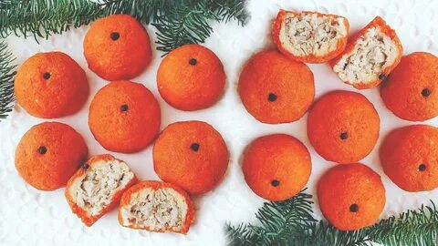 Закуска "мандарины" на новый год 2021 + оригинальная подача