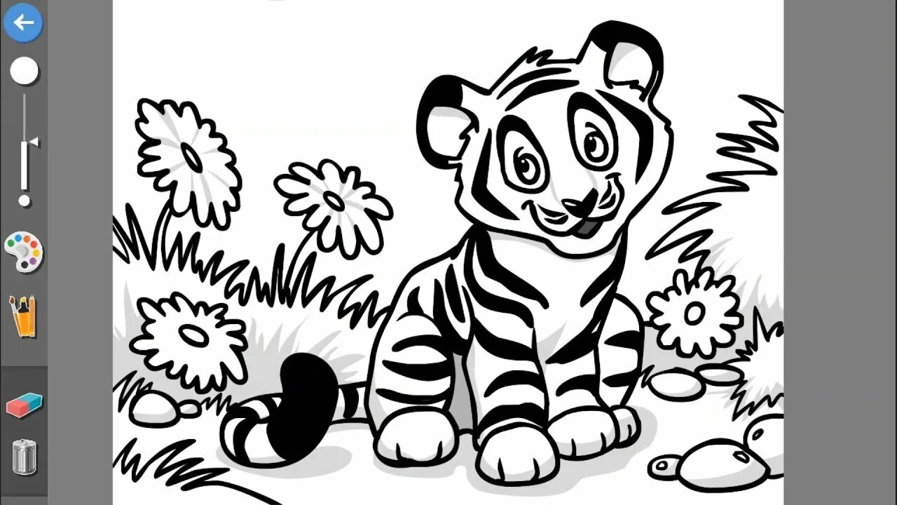 Тигренок для детей распечатать Dragoart Cute Coloring Pages how to draw a baby tiger step 8 Animal coloring pag