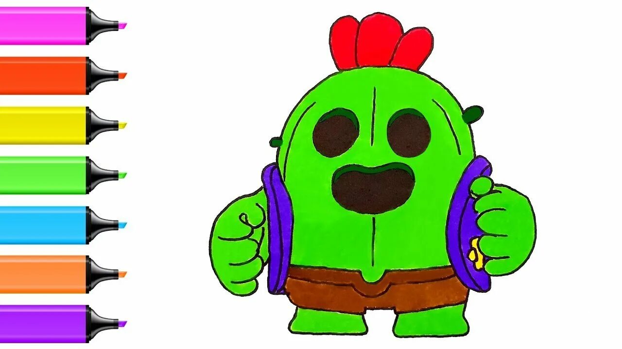 Как нарисовать спайка из brawl stars