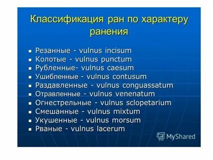 Характеры ран