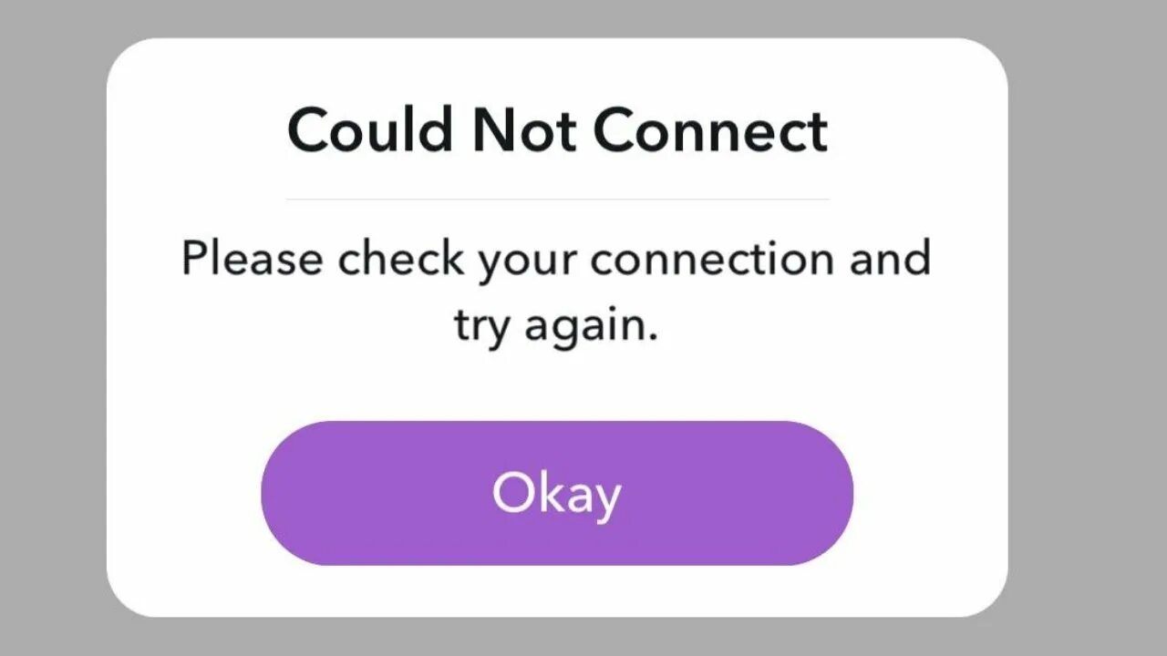 Check your network and try again