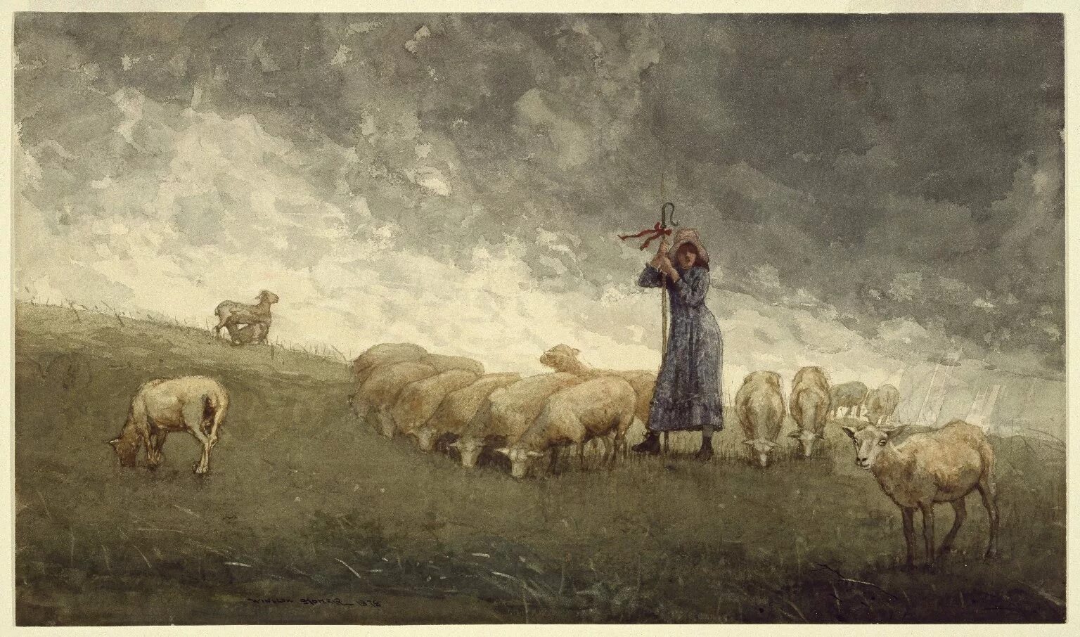 Пастухи гонят стадо. Пастух 19 века. Иоганн Баптист Хофнер пастушка 1866.
