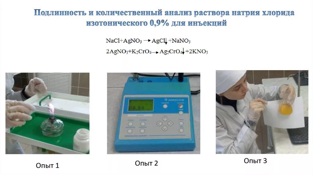 Анализ раствора натрия хлорида