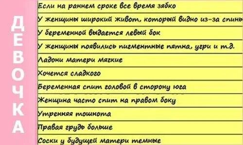 Признаки мальчика при беременности