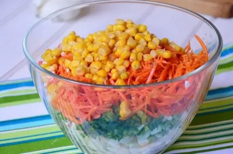Салат с кукурузой свежей морковкой