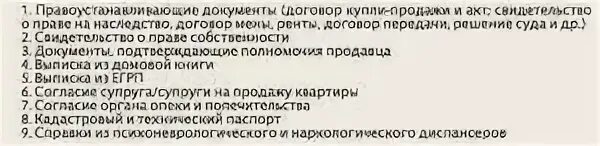 Список документов для купли квартиры