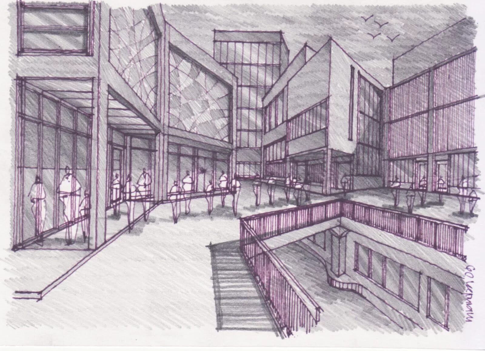 Render draw. Москва скетч. sketh. market sketch. market is drawn in pencil.