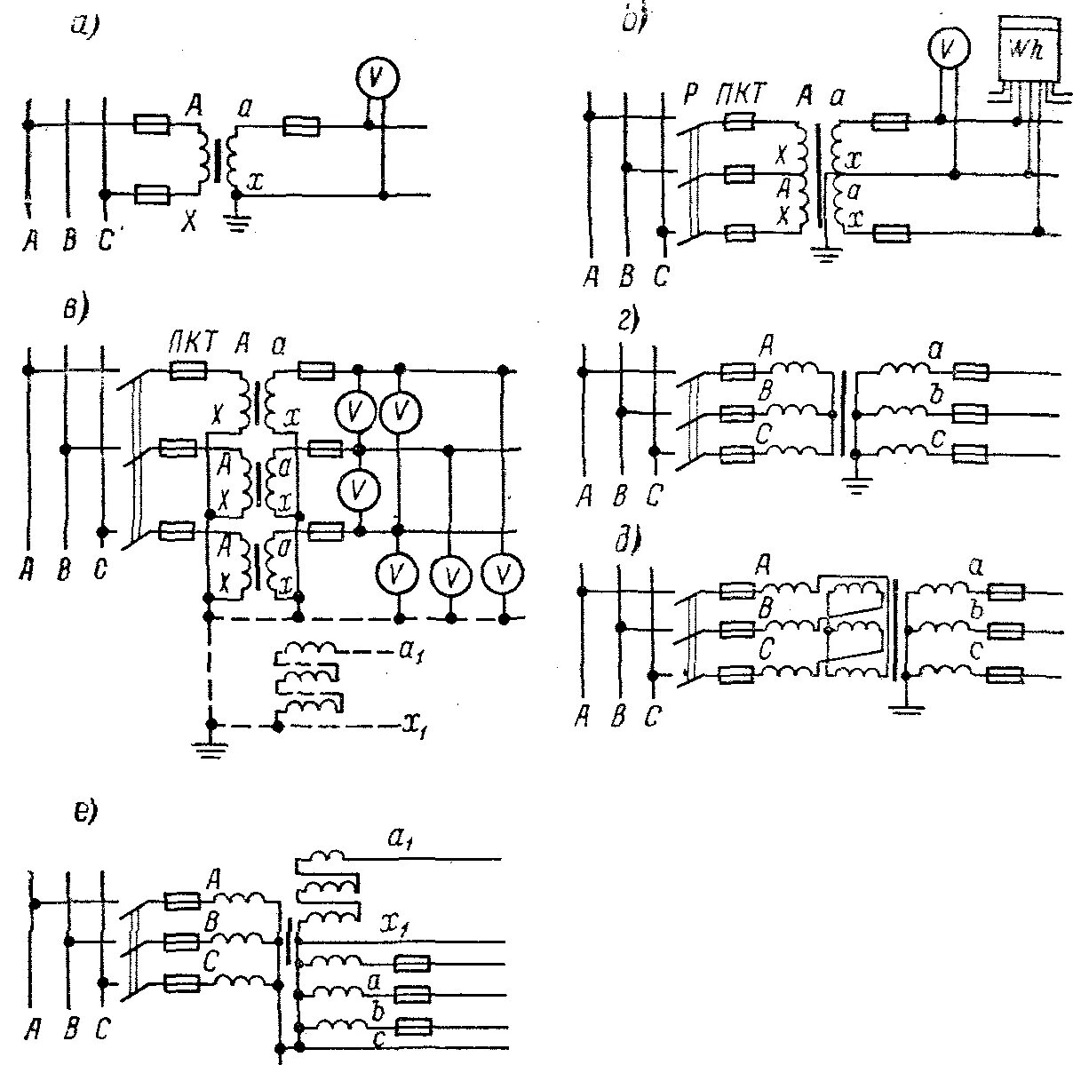 Соединение силовых трансформаторов. Схема подключения измерительного трансформатора напряжения 6кв. Схема включения однофазного трансформатора напряжения. Схемы соединения трансформаторов напряжения. Трехфазные измерительные трансформаторы напряжения схема включения.