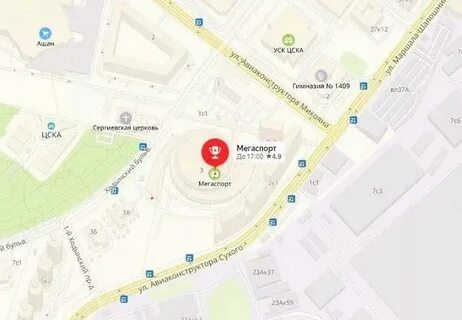 Мегаспорт на карте москвы