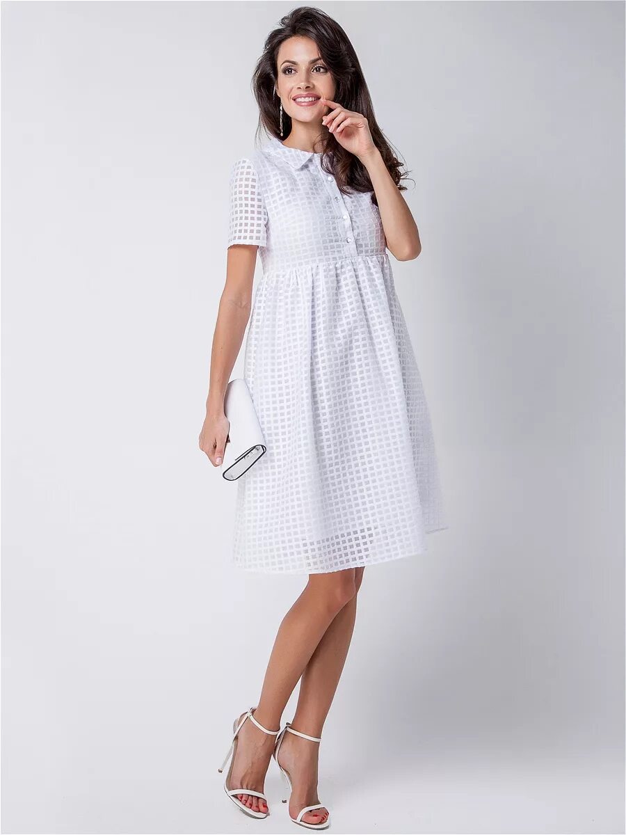 Белое платье из хлопка. Olga Skazkina. Платье Повседневное. Платье Повседневное летнее.