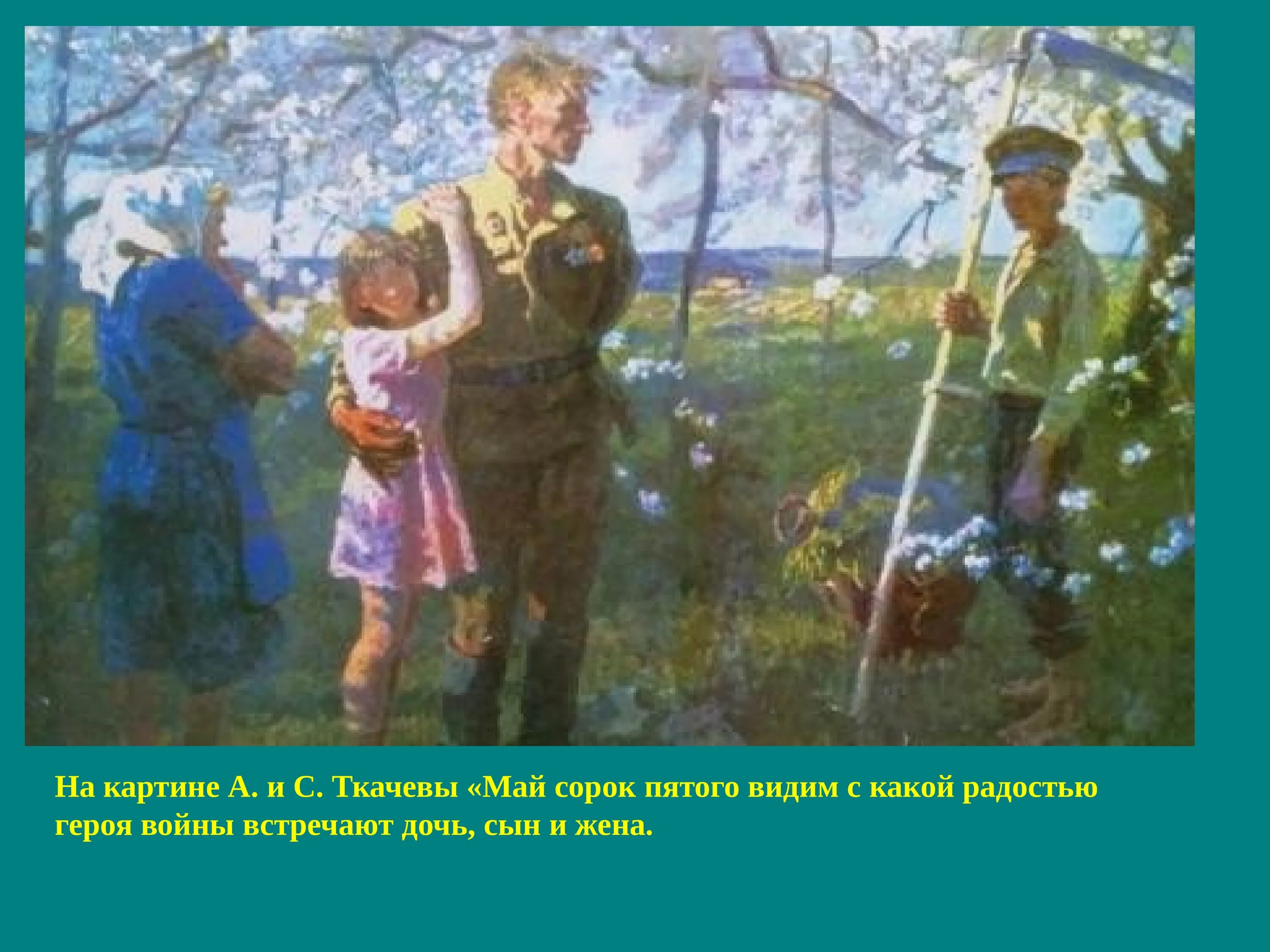 Май сорок пятого года. Ткачевы май 1945. картина май 1945 ткачевых. май сорок пятого ткачевы. возвращение с войны живопись ткачевы.