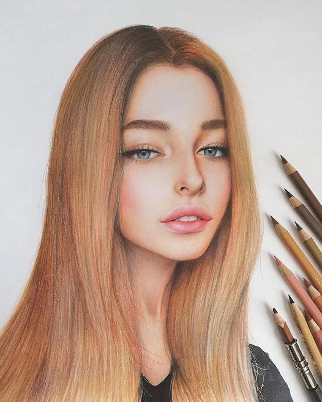 Цветные рисунки человека. Девушка цветными карандашами. Лицо цветными карандашами. Портрет девушки. Портрет цветными карандашами.