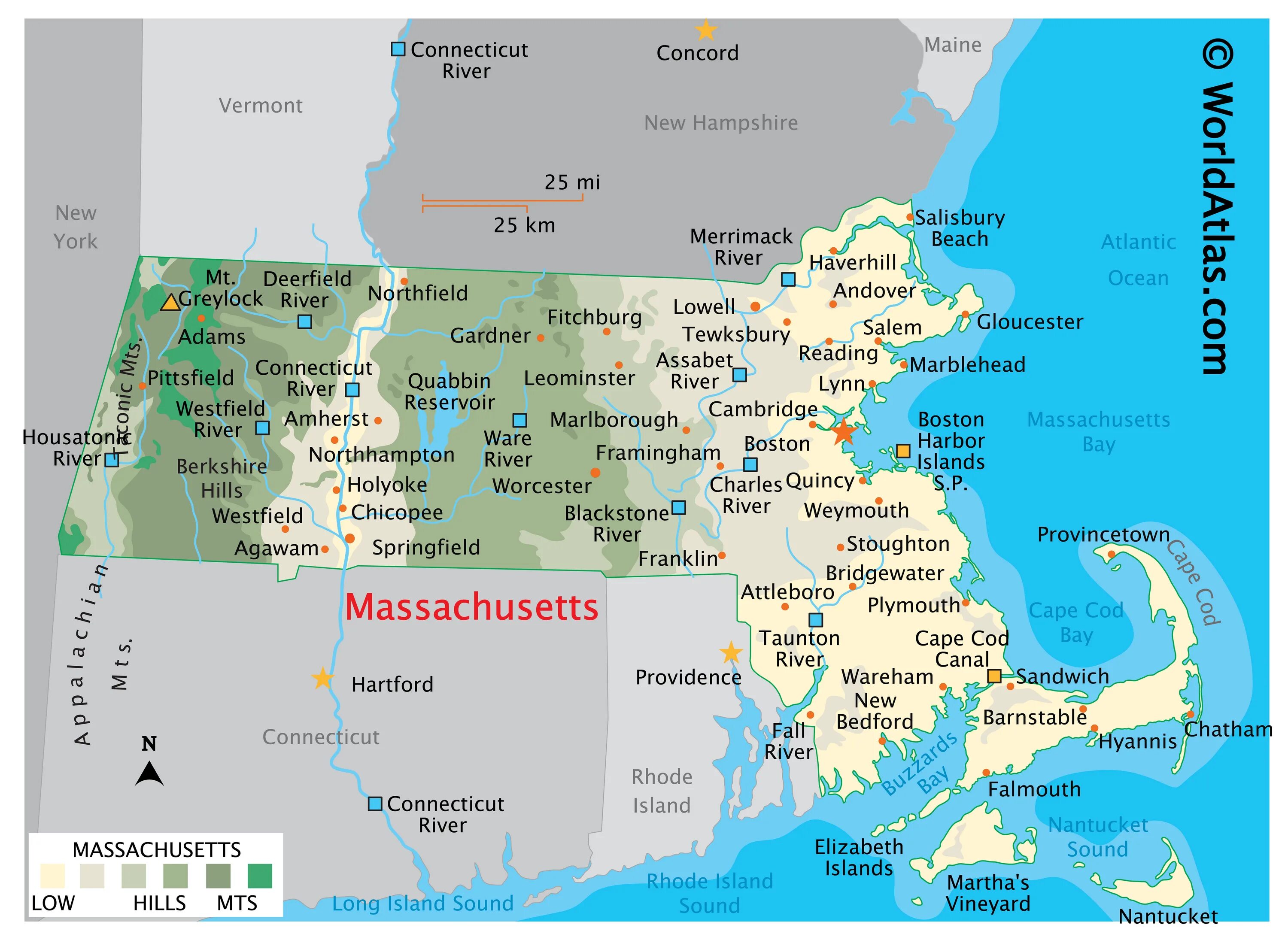 Штат Массачусетс на карте США. Штат Массачусетс на карте. Штат Массачусетс США на карте США. Спрингфилд город штат Массачусетс.