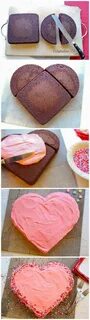 Сердце из круглого коржа