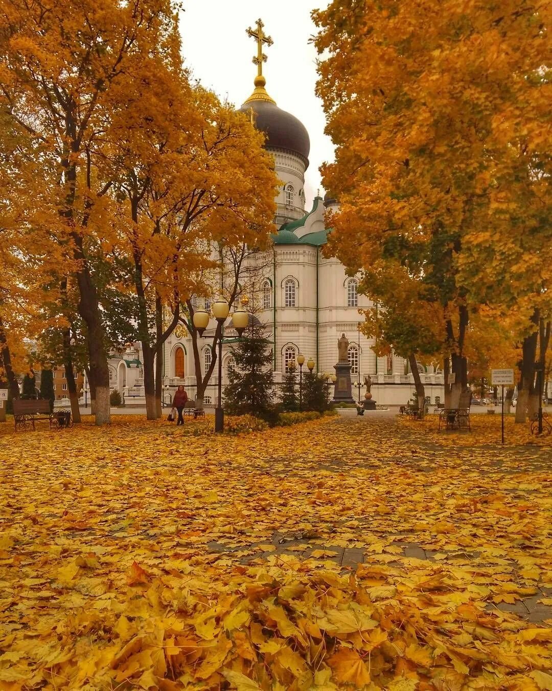 Св осень. Парк Воронеж СХИ осень. Золотая осень Оренбург храм. Белгород Церковь осень.