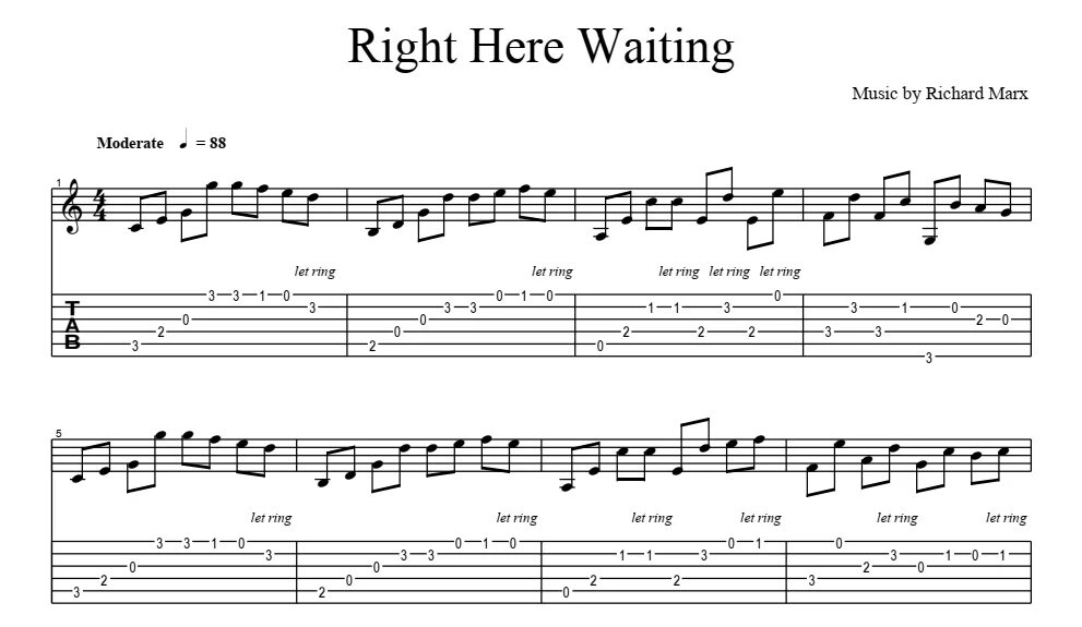 Waiting richard. Ричард маркс right here waiting ноты. richard marx right here waiting табы для гитары. ноты ричард маркс right here. richard marx ноты.