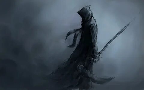 drawing, monochrome, dark, hoods, sword, warrior, death, reaper, darkness, wing,