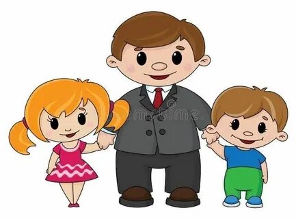 Папа мальчик и девочка