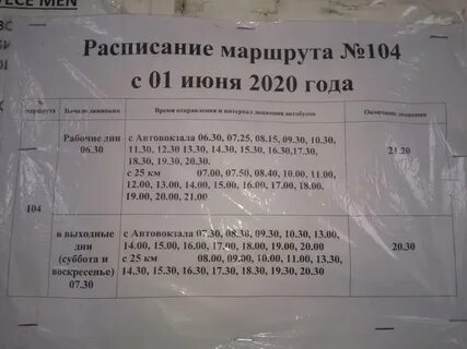 104 автобус расписание шонгуй
