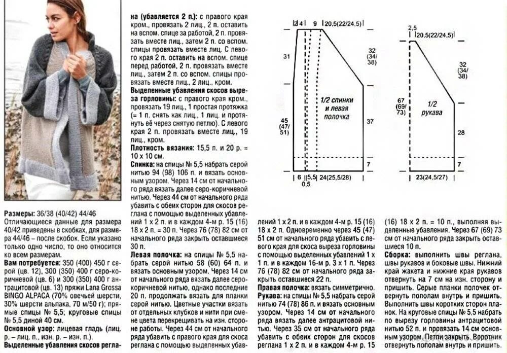 Связать кардиган схемы с описанием