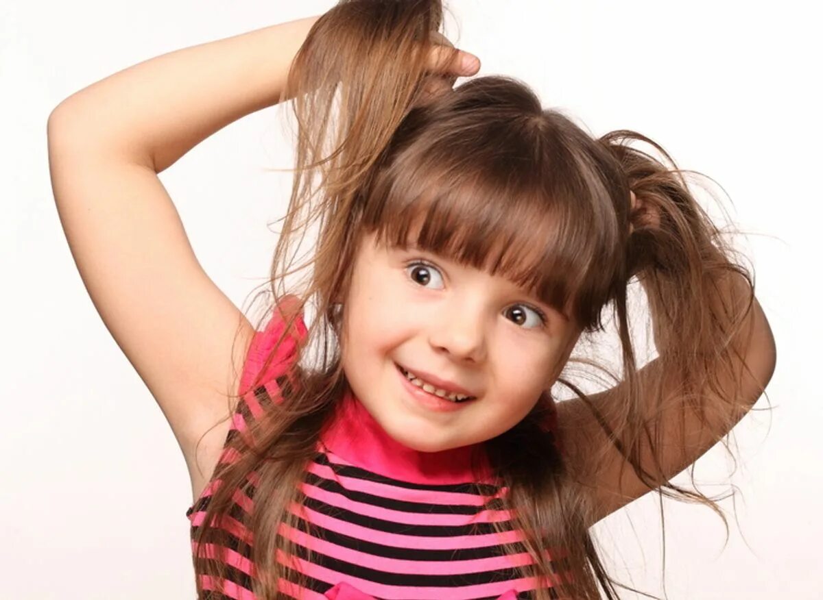 Как выглядят волосы на детской киске фото Pin di Children's Hairstyles