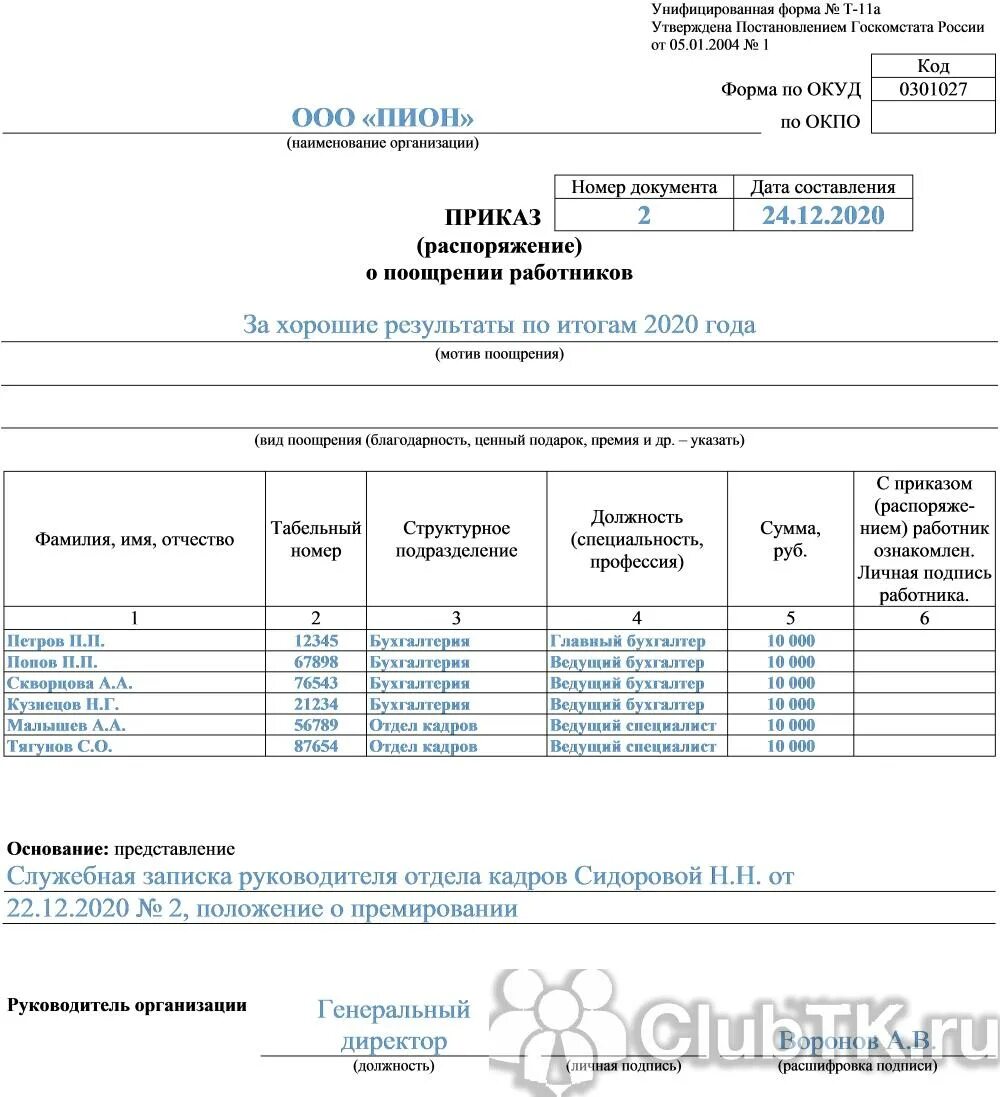 Приказ о выплате вознаграждения. Приказ о поощрении работника форма № т-11. Приказ на ежемесячную премию сотрудникам образец. Форма т11а приказ о премировании работников. Приказ на главного бухгалтера на выплату премии.