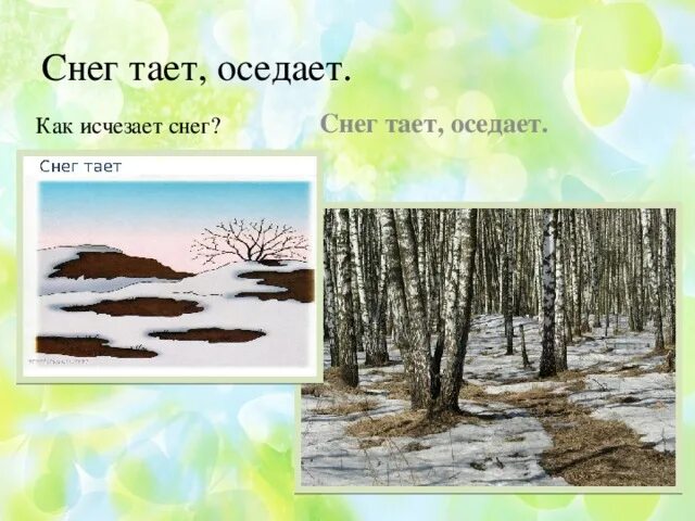 Тает снега или тают как правильно. Презентация на тему весна. презентация весны таяние снега. презентация по лексической теме весна. лексическая тема весна.