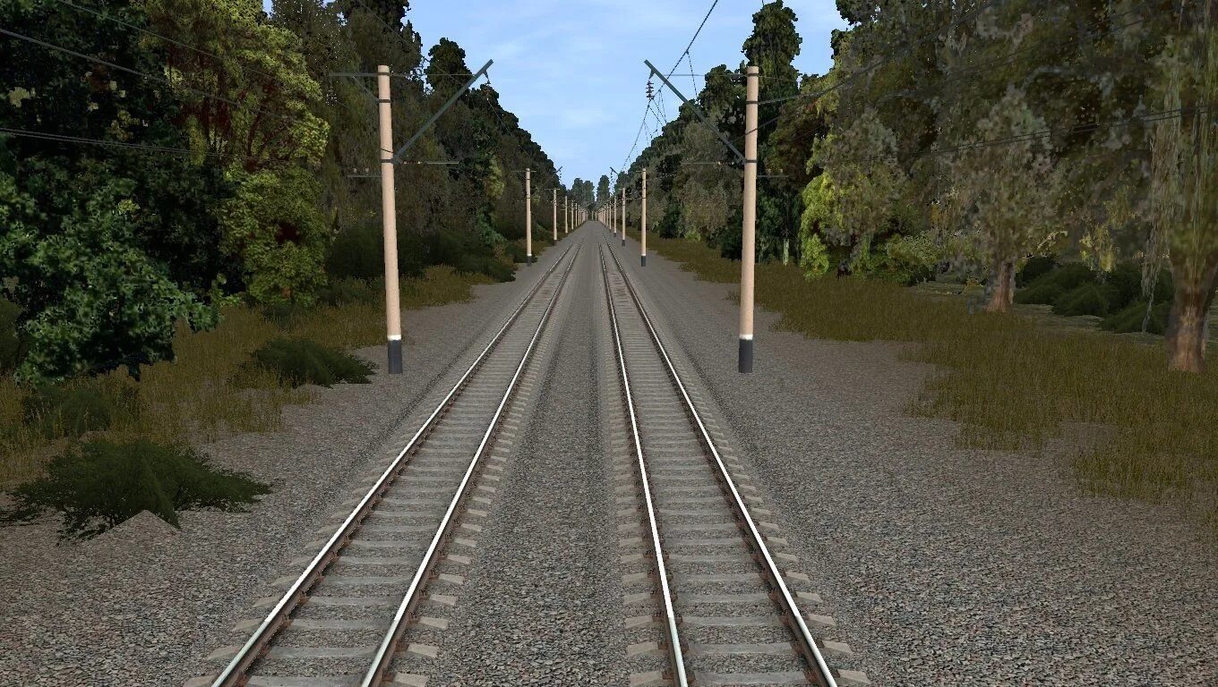 Участок железнодорожного пути 7. Рельсы 750 мм Trainz. Рельсы для Trainz. Процедурные рельсы Trainz. Двухпутный перегон.