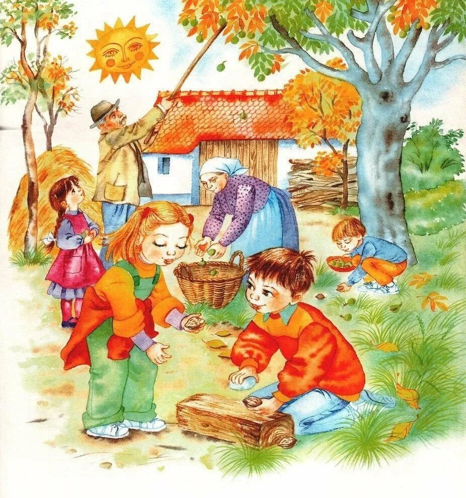 Сюжетные картинки. Осень для детей. Сюжетные картины. Осень для дошкольников.