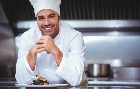 A chef cooks food