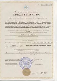 Свидетельство егрюл