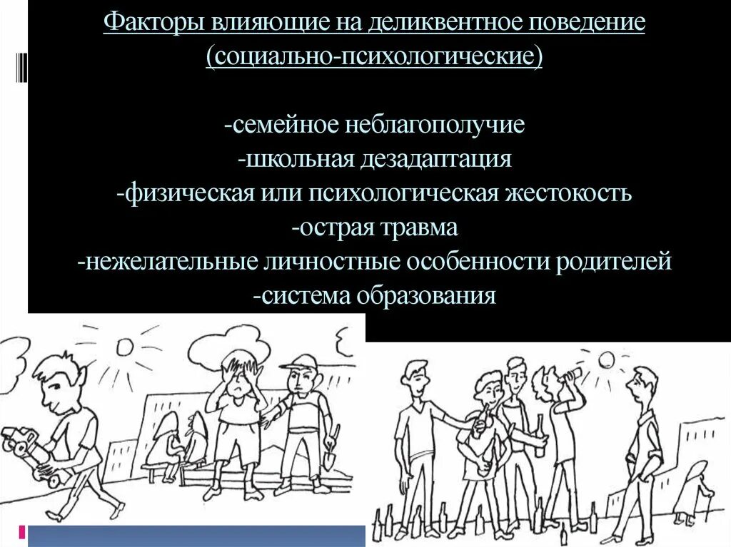 Деликвентном поведении.. Делинквентное поведение рисунок. Факторы социальной дезадаптации фактор семьи. Девиантное поведение картинки. Психология поведения тесты